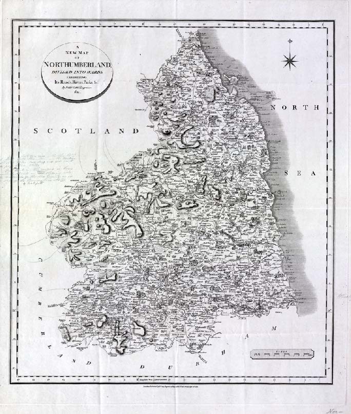 Northumberland 1811 (WSH11034), blank map, some notes *low resolution scan.