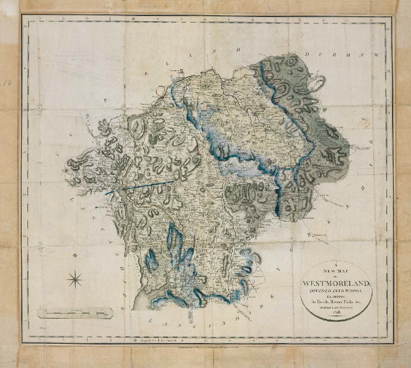 Westmoreland 1818 (WSH11044), incomplete, some geological colouring, some annotation.
